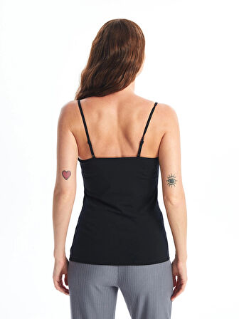 LCW DREAM Siyah U Yaka Düz Askılı Kadın Atlet