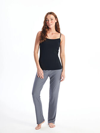 LCW DREAM Siyah U Yaka Düz Askılı Kadın Atlet