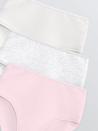 LCW DREAM Beyaz Düz Klasik Külot 3'lü Paket