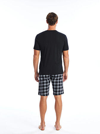 LC WAIKIKI Siyah Standart Kalıp Erkek Şortlu Pijama Takımı
