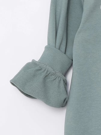 LCW Kids Yeşil Polo Yaka Kız Çocuk Elbise