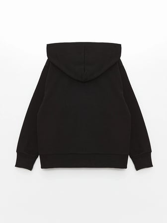 LCW Kids Siyah Uzun Kollu Kız Çocuk Kalın Fermuarlı Sweatshirt