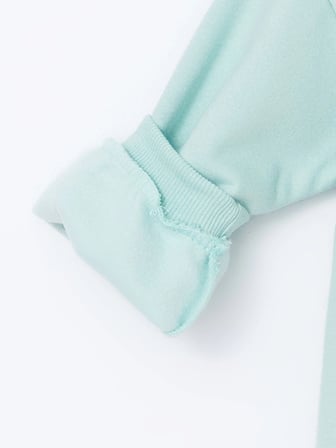 LCW Kids Turkuaz Bisiklet Yaka Kalın Baskılı Kız Çocuk Sweatshirt