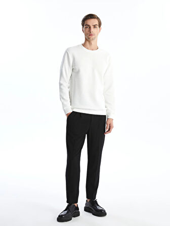 LCW Vision EKRU Bisiklet Yaka Uzun Kollu Erkek Sweatshirt