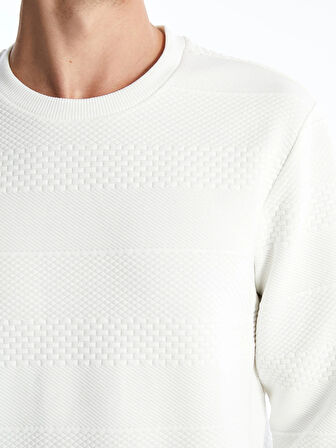 LCW Vision EKRU Bisiklet Yaka Uzun Kollu Erkek Sweatshirt