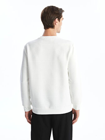 LCW Vision EKRU Bisiklet Yaka Uzun Kollu Erkek Sweatshirt