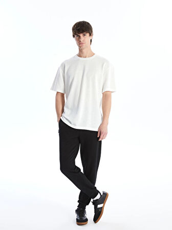 LCW Casual Siyah Slim Fit Erkek Kalın Jogger Eşofman Altı