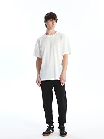 LCW Casual Siyah Slim Fit Erkek Kalın Jogger Eşofman Altı