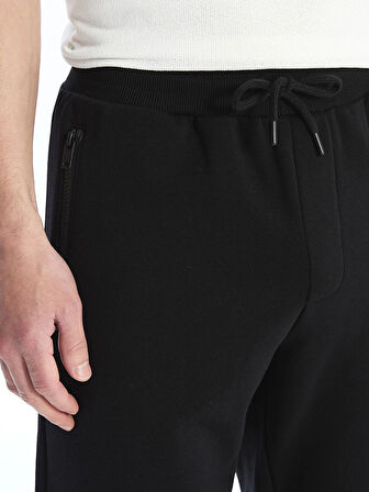 LCW Casual Siyah Slim Fit Erkek Kalın Jogger Eşofman Altı
