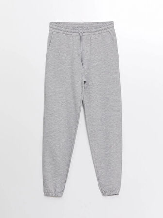 LCWAIKIKI Basic Gri Kadın Beli Lastikli Düz Jogger Eşofman Altı