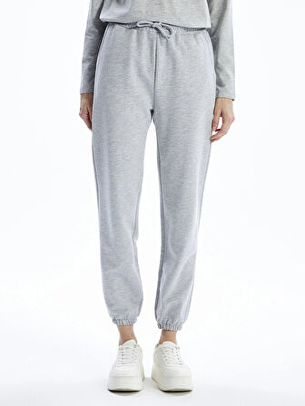 LCWAIKIKI Basic Gri Kadın Beli Lastikli Düz Jogger Eşofman Altı