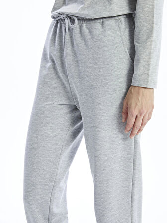 LCWAIKIKI Basic Gri Kadın Beli Lastikli Düz Jogger Eşofman Altı