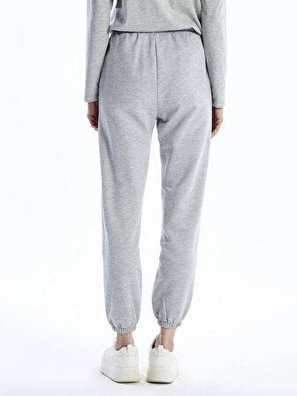 LCWAIKIKI Basic Gri Kadın Beli Lastikli Düz Jogger Eşofman Altı