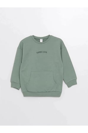 LCW Kids Yeşil Bisiklet Yaka Erkek Çocuk Sweatshirt ve Eşofman Alt 2'li