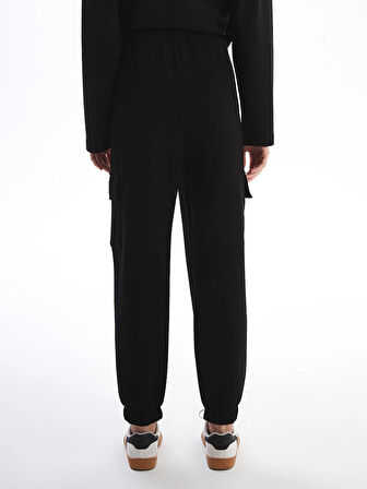 LCW Vision Siyah Kadın Beli Lastikli Düz Jogger Eşofman Altı
