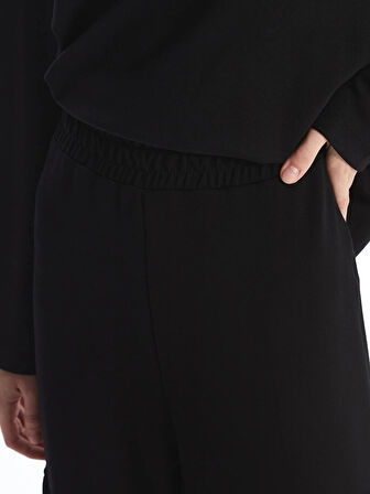 LCW Vision Siyah Kadın Beli Lastikli Düz Jogger Eşofman Altı