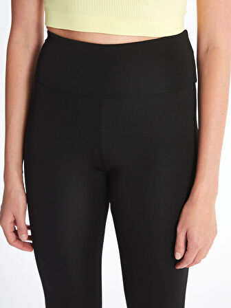 XSIDE ACTIVE Siyah Kadın Beli Lastikli Düz Tayt