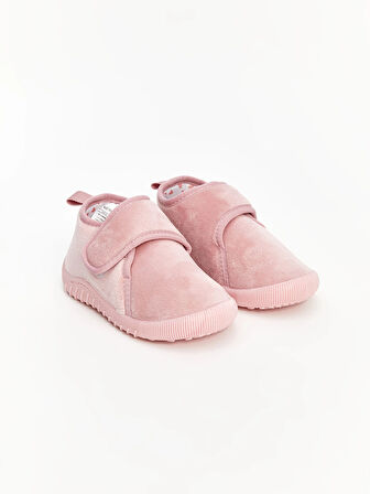 LCW STEPS Pembe Cırt Cırtlı Kadife Kız Bebek Panduf