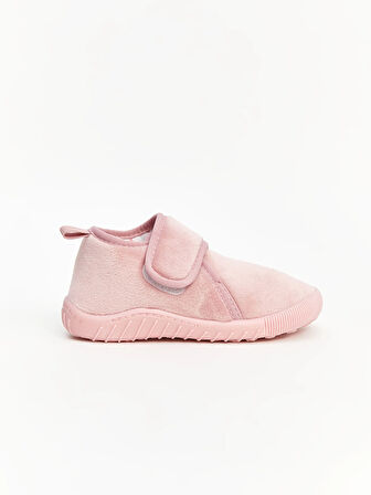 LCW STEPS Pembe Cırt Cırtlı Kadife Kız Bebek Panduf