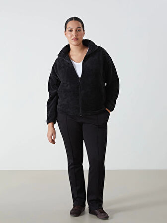 LCWAIKIKI Basic Siyah Kadın Beli Lastikli Düz Eşofman Altı