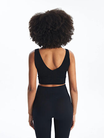 XSIDE ACTIVE SİYAH V Yaka Düz Seamless Kadın Spor Büstiyer