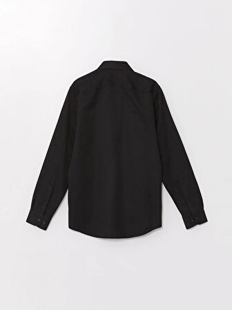 LCWAIKIKI Formal Siyah Slim Fit Uzun Kollu Armürlü Erkek Gömlek