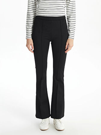 LCWAIKIKI Classic Siyah Dar Fit İspanyol Paça Kadın Tayt Pantolon
