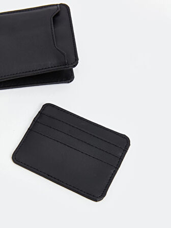 LCW ACCESSORIES SİYAH Deri Görünümlü Erkek Cüzdan ve Kartlık