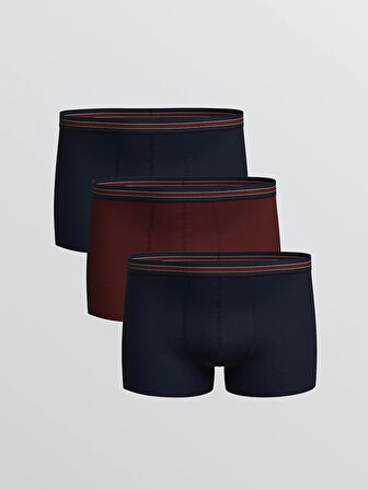 LC WAIKIKI Bordo Standart Kalıp Pamuklu Esnek Erkek Boxer 3'lü