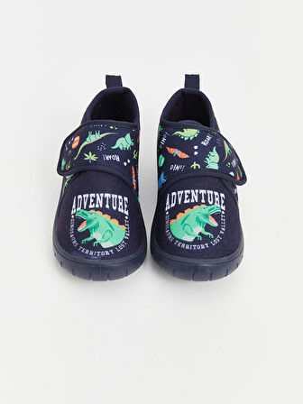 LCW STEPS Lacivert Dinozor Baskılı Erkek Çocuk Panduf