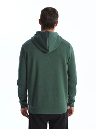 LCWAIKIKI Classic YEŞİL Uzun Kollu Baskılı Erkek Kalın Hoodie