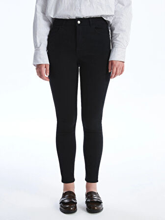 LCW Jeans Siyah Yüksek Bel Push Up Kadın Jean Pantolon