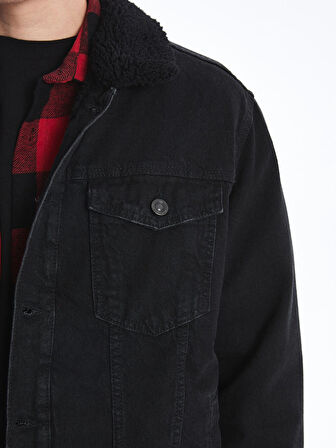 LCW Jeans Siyah Standart Kalıp Erkek Jean Ceket