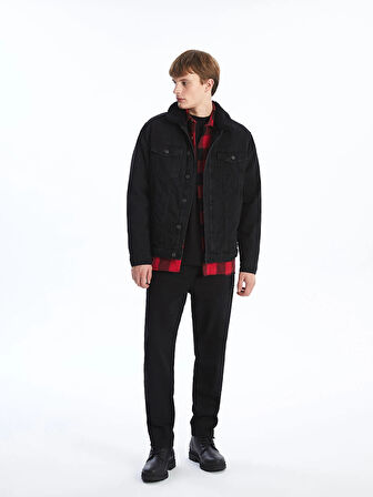 LCW Jeans Siyah Standart Kalıp Erkek Jean Ceket