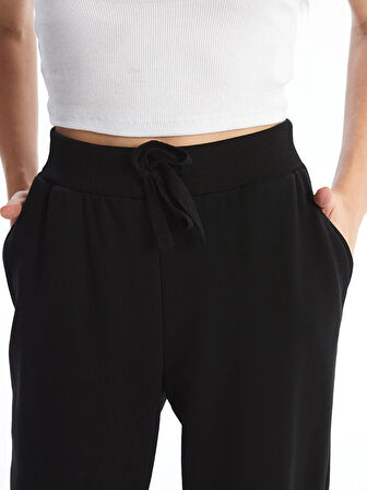 LCW Vision Siyah Kadın Beli Lastikli Düz Jogger Eşofman Altı