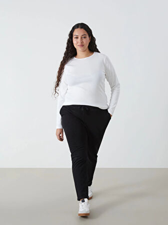LCW Vision SİYAH Kadın Beli Lastikli Düz Eşofman Altı