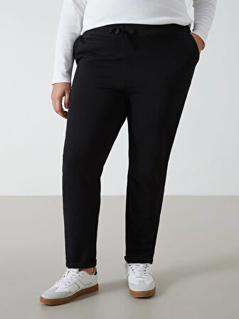 LCW Vision SİYAH Kadın Beli Lastikli Düz Eşofman Altı