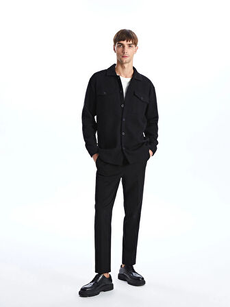 LCW Vision Siyah Regular Fit Uzun Kollu Erkek Gömlek Ceket