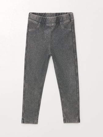 Lcw Kids Siyah Beli Lastikli Basic Kız Bebek Tayt Pantolon