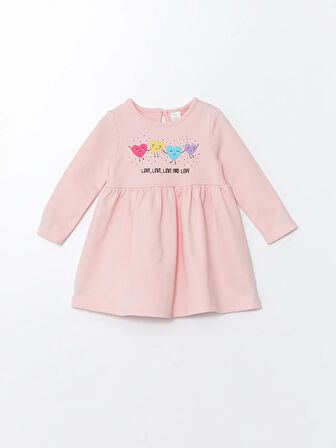 Bisiklet Yaka Uzun Kollu Baskılı Kız Bebek Elbise_W4HF73Z1-L8F86841456013883-4 Yaş