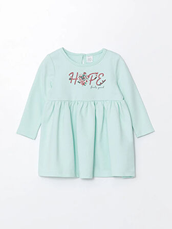 Bisiklet Yaka Uzun Kollu Baskılı Kız Bebek Elbise_W4HF73Z1-SBG86841456020952-3 Yaş