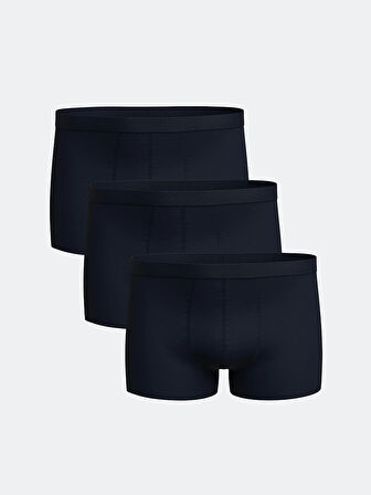 LC WAIKIKI Lacivert Standart Kalıp Pamuklu Esnek Erkek Boxer 3'lü
