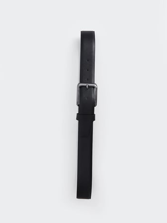 LCW ACCESSORIES Siyah Deri Görünümlü Erkek Kemer