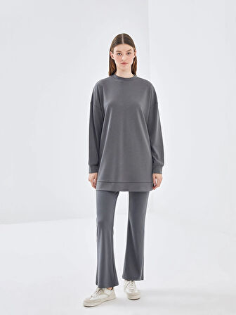 LCW Modest Gri Beli Lastikli İspanyol Paça Kadın Eşofman Altı