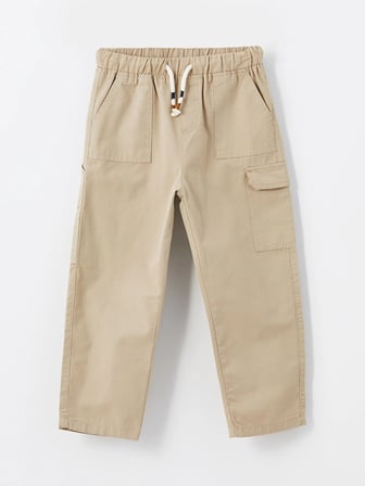 LCW Kids BEJ Beli Lastikli Basic Erkek Bebek Kargo Pantolon