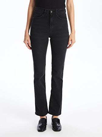 LCW Jeans SİYAH Mars Flare Kadın Jean Pantolon