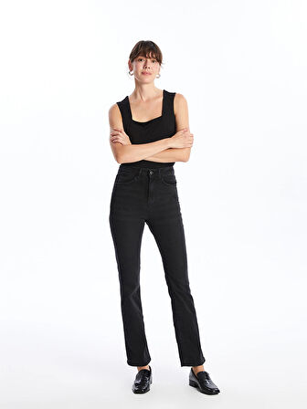 LCW Jeans SİYAH Mars Flare Kadın Jean Pantolon