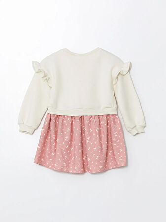 Bisiklet Yaka Uzun Kollu Minnie Mouse Baskılı Kız Çocuk Elbise_W4HB24Z1-FES868414589676018-24 Ay