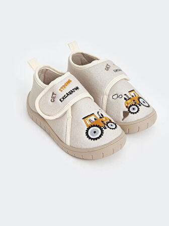LCW STEPS Bej Cırt Cırtlı Erkek Çocuk Panduf