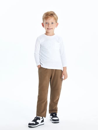 LCW Kids Kahverengi Beli Lastikli Erkek Çocuk Jogger Eşofman Alt